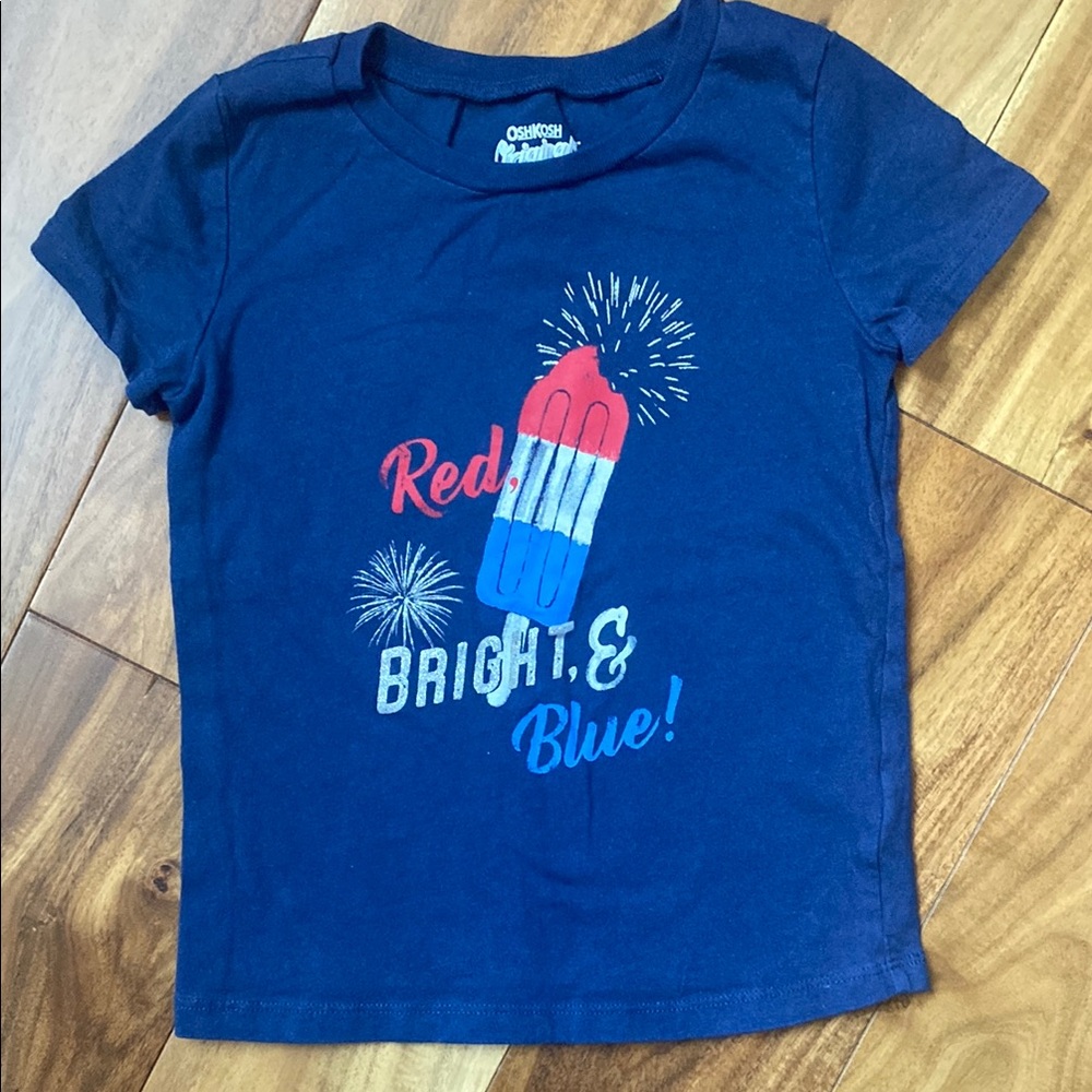 OshKosh B'gosh July 4th Blue  and Red Short Sleeve Tees